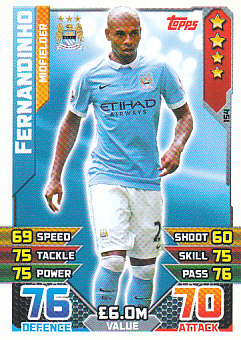 Fernandinho Manchester City 2015/16 Topps Match Attax #154